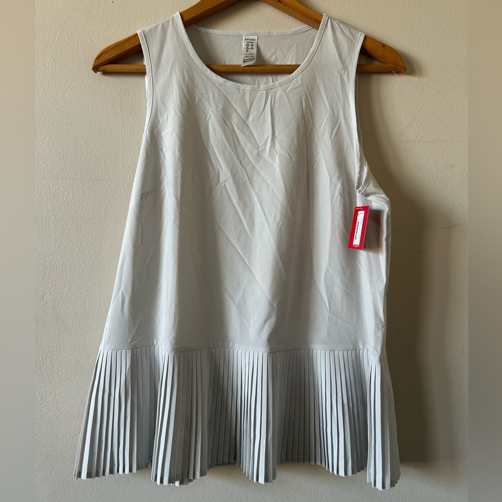 Spanx Yes, Pleats! NWT White Cloud Pleated Sleeveless Women’s Top!